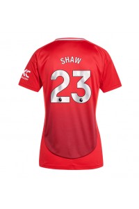 Fotbalové Dres Manchester United Luke Shaw #23 Dámské Domácí Oblečení 2024-25 Krátký Rukáv